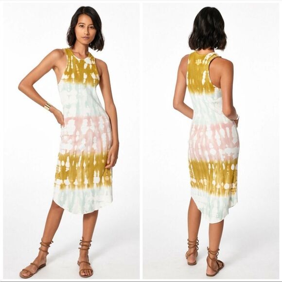 YOUNG FABULOUS & BROKE | NEW Robbie Ribbed Pink Midi Tank Dress Women’s Size S - Picture 9 of 9